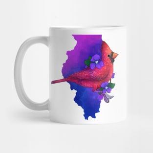 Illinois Cardinal and Violets Mug